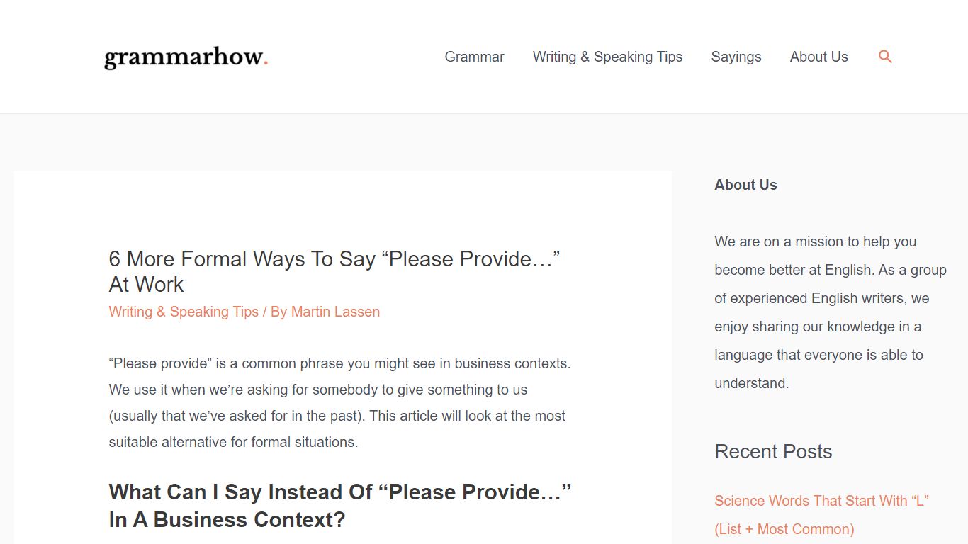 6 More Formal Ways To Say “Please Provide…” At Work - Grammarhow