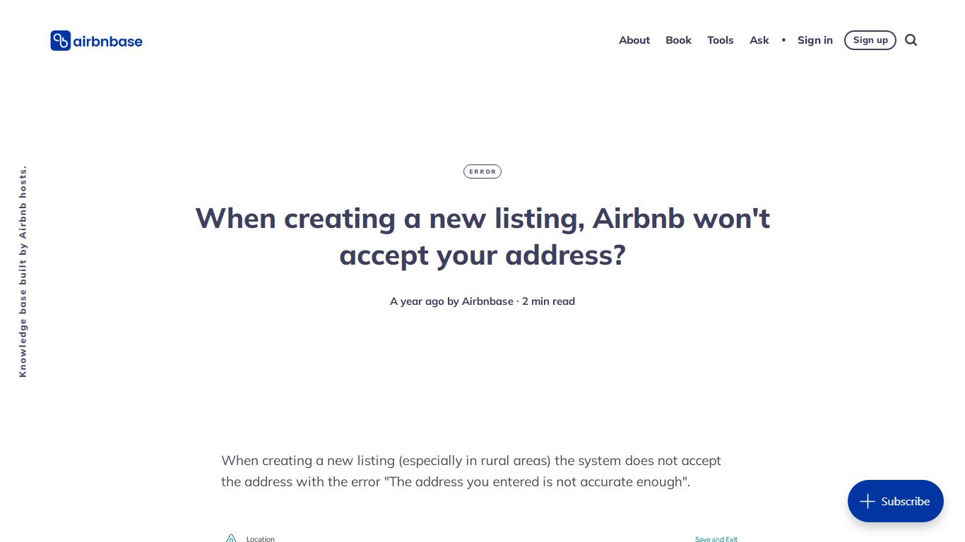 (SOLVED) Airbnb won't accept your address